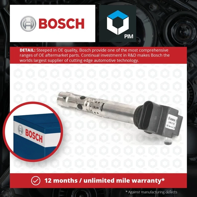 Bobina di accensione adatta a SKODA FABIA 1.2 01-11 AWY BOSCH 03D905115F 03D905715A Nuova