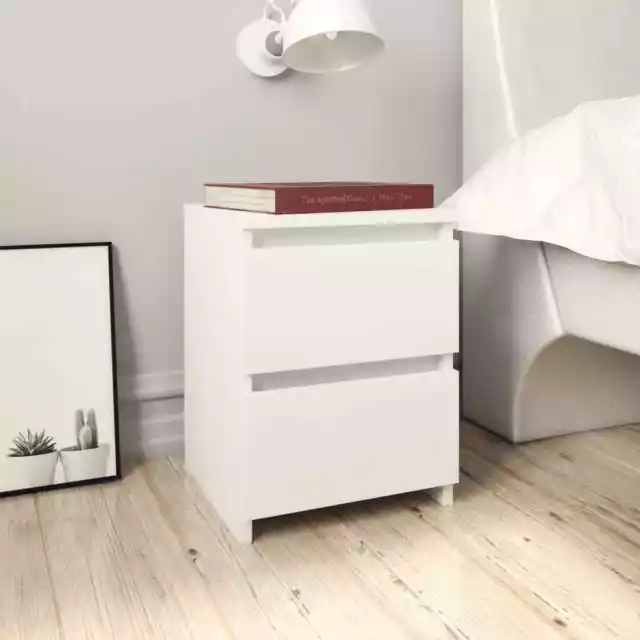 Bedside Cabinet White 30x30x40  Engineered Wood K1G8