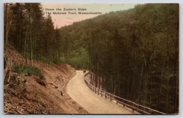 Mohawk Trail Down The Eastern Slope 1927 Massachusetts MA Vintage Postcard