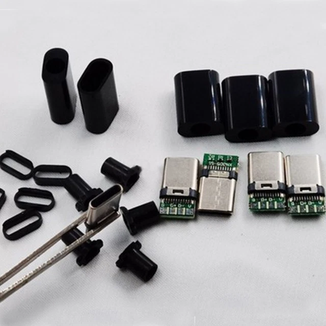 Zum Selbermachen freundlich USB 3 1 Typ C Stecker Stecker mit Löten schwarz ode