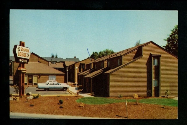 Motel / Hotel chrome postcard Oregon OR Portland, Scandia Lodge