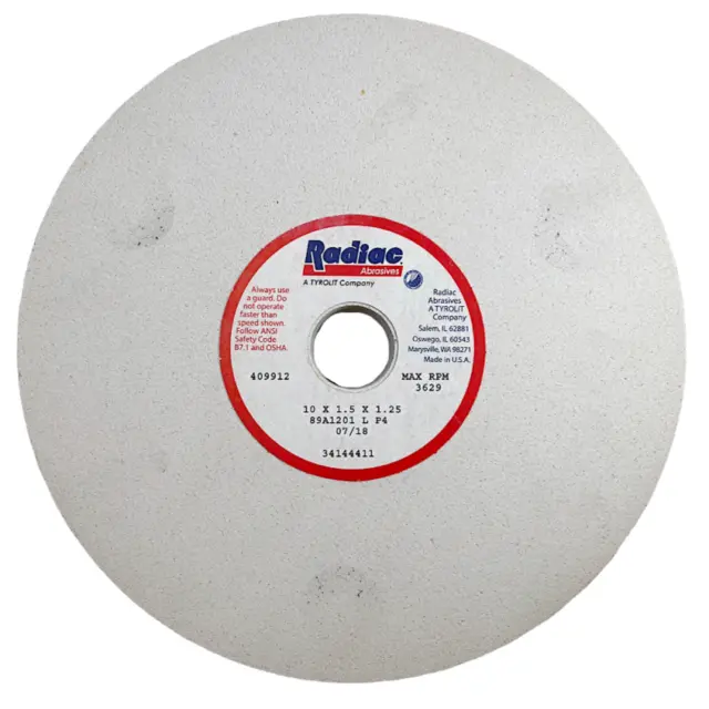 Radiac Abrasives 34144411 10 in x 1.5 in x 1.25 in 3629 RPM Grinding Wheel