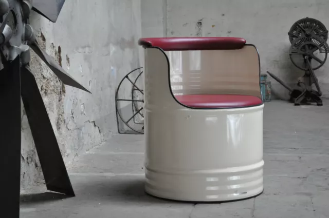 Fass Sessel Barrel 200 Liter Fass Stuhl Ölfass Fassmöbel - Farbe nach Wahl 3