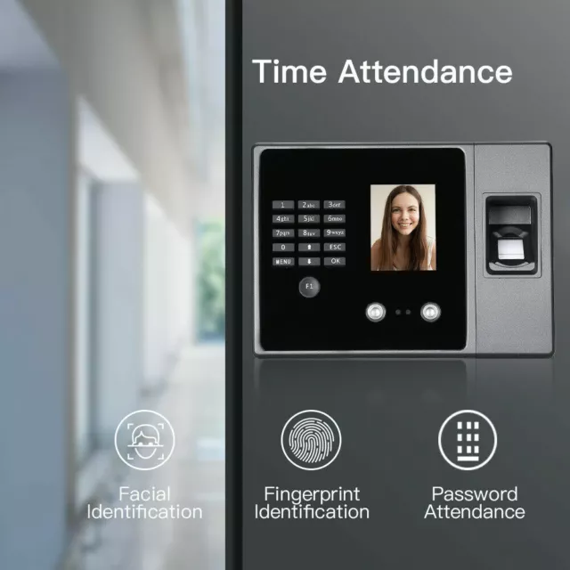 Employee Time Attendance Clocking Machine Face Fingerprint Password Recognition