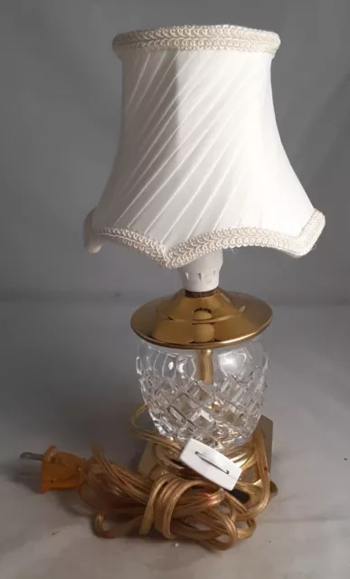 Waterford? Style Crystal Alana Pattern Night Light Lamp W/Brass Base EXC.