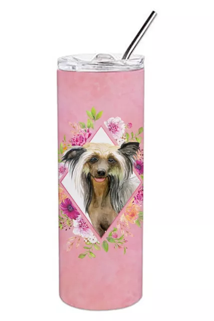 Chinese Crested Flowers Stainless Steel 20 oz Tumbler CK4130TBL20  New