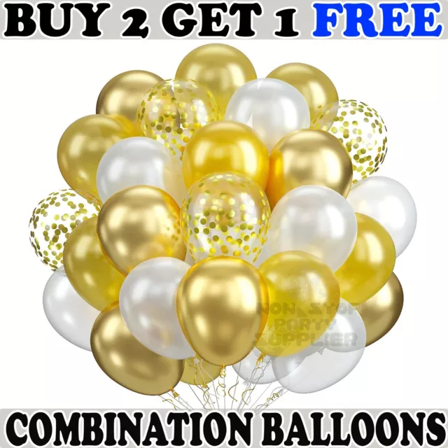 100PCS Gold HELIUM 10" Metallic / Pearl Latex Balloons Wedding Birthday Party 3
