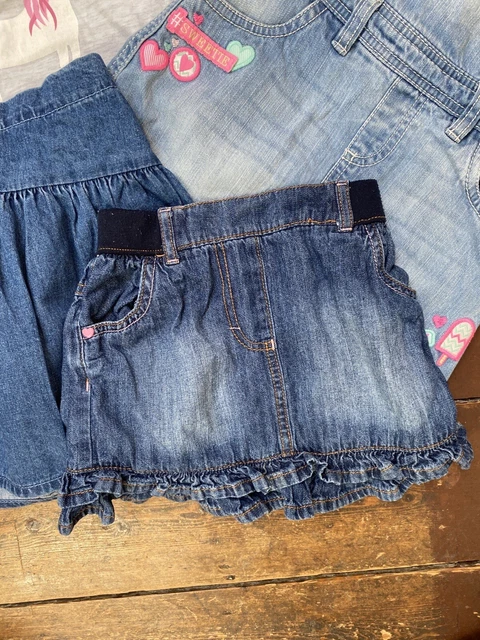 Girls bundle age 3-4 years Gap F&F denim skirts dungarees dress long sleeve tops 11