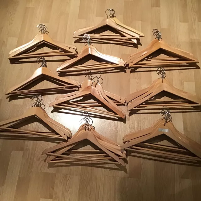 Job Lot 50 Wooden Coat  Hangers . Used