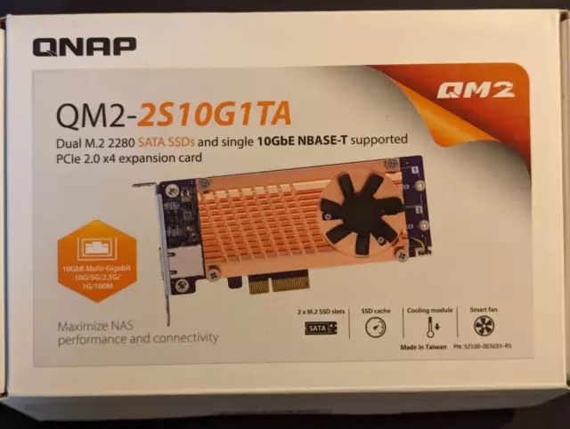 QNAP QM2-2S10GTA  10GbE NBASE-T Network card/adapter w/ Dual M.2 2280 SATA Slots