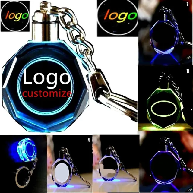 New Key Chain Keyrings LED Car Logo Key ring Light Changing Keychains Bike Metal