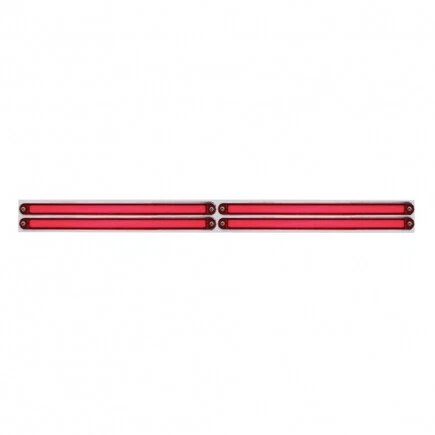 Mud Flap Plate With Four 24 LED GloLight Bar, Chrome Finish, Red Color; 63810