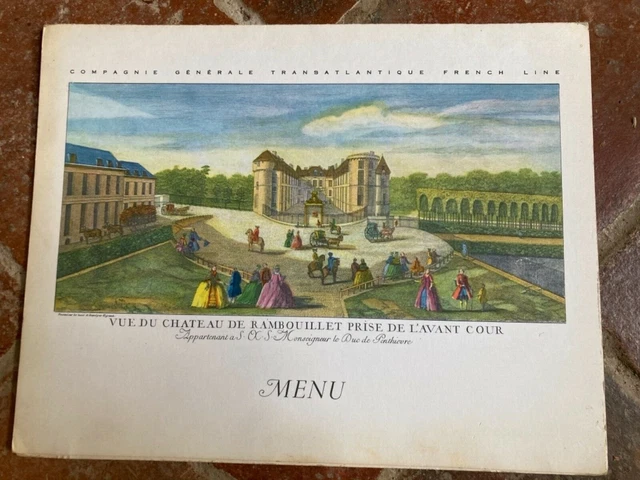 Menu Du Paquebot France 1962 - Chef Raymond Grangier - CGT - Occasion Avec Tache Café