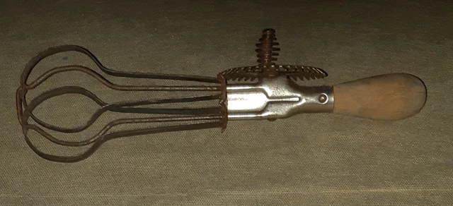 Batteur à œufs Manuel Vintage Années 60 - AS France Inox - Manivelle à Crémaillère - Occasion Bon état