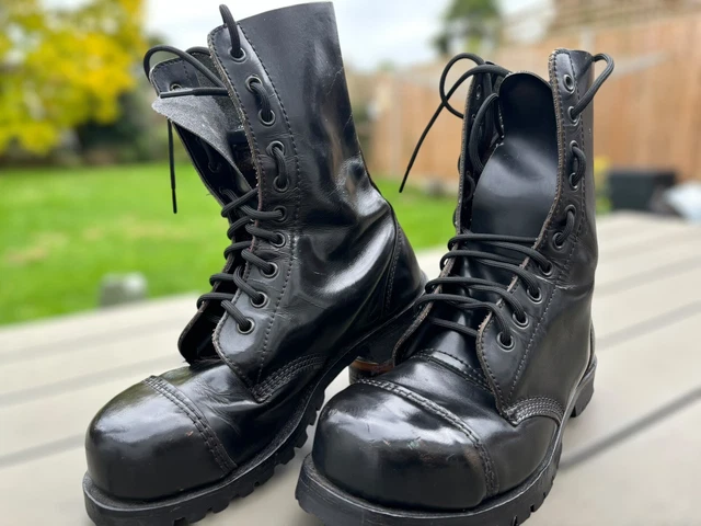 RARE DOC DR MARTENS DM GETTA GRIP 20 hole LEATHER BOOTS SIZE 4 Punk Goth 69.99 PicClick UK