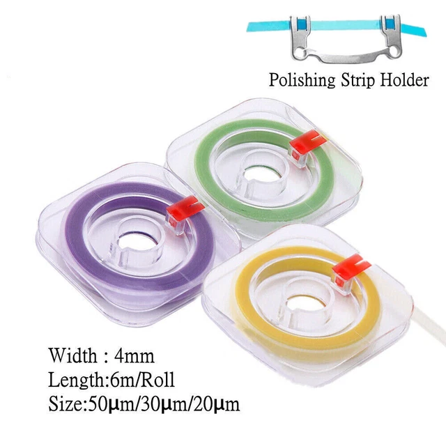 Dental Abrasive Strips Polyester Polishing Strip Coarse/Medium/Fine + Holder