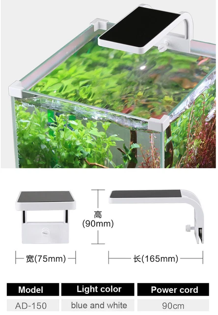 aquarium fish tank water plant grow Mini nano clip LED light USB charge drive 3