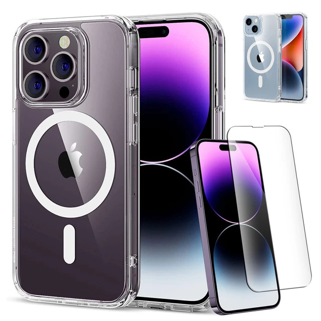 For iPhone 14 Pro Max 13 12 11 Pro Max Clear Case Slim Plating Mag Safe Magnetic
