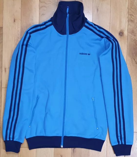 Adidas Men's Small Beckenbauer Tracksuit Jacket Track Top Retro Blue Navy