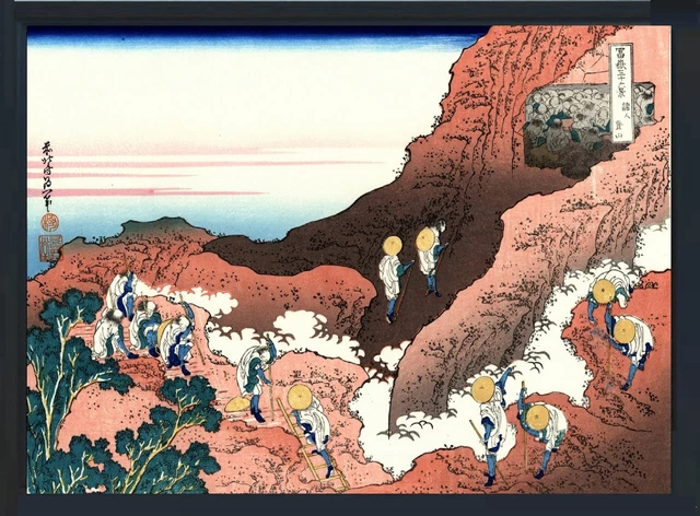 Ukiyo-e Poster The Thirty-six Views of Mount Fuji Hokusai Katsushika Framed 46