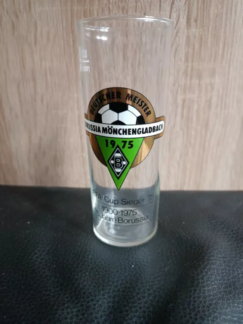 Glas Borussia Mönchengladbach 1975 Hannen Alt Gladbach 75 Jahre Jubiläumsglas