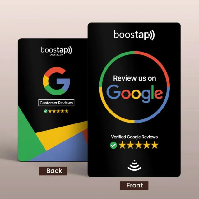 NFC Google Review Card Black - Boost Your Google Reviews in just 3 Seconds