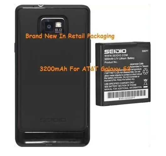 Seidio OEM Super Extended Battery For Samsung Galaxy S2 S 2 II AT&T I777 3200MAH