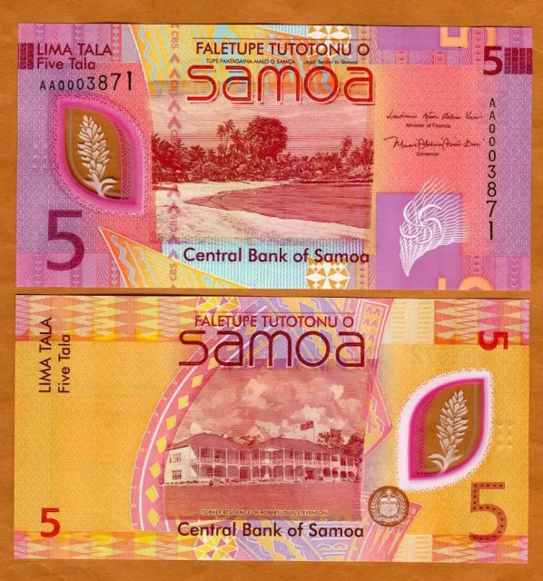 Western Samoa, 5 Tala, ND (2023), P-New, Polymer, AA-Prefix UNC