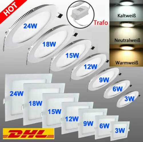 10 x LED Spot Einbaustrahler Panel Decken Wandleuchte Ultraslim Deckenleuchte