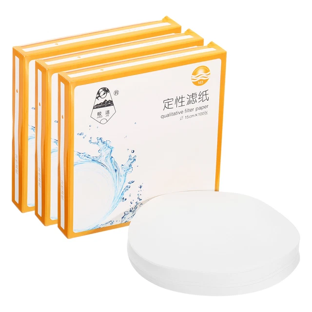 300Pcs 15cm Qualitative Filter Paper Circles, Medium Speed Round Lab Paper