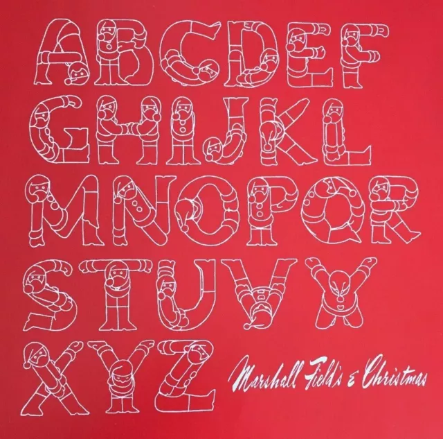 Vintage Marshall Field’s Christmas Wrapping Paper ABC’s Rare Department Store