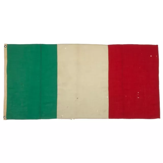 Reconstructed Vintage Wool Flag of Italy Italian Sewn Cloth Textile Art Decor