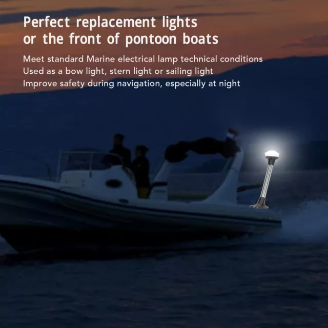 Anchor Light White LED Marine Navigation 360 Degree All Round 2NM Waterproof