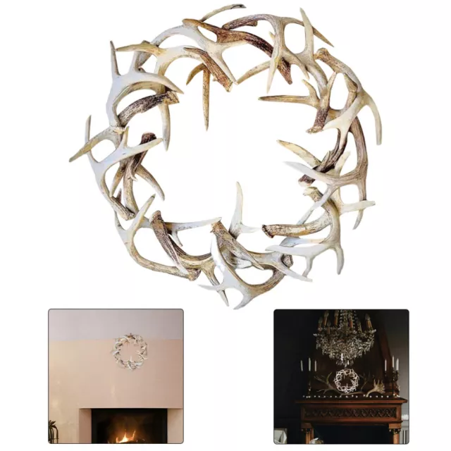 Rustic Antler Resin Xmas Wreath - Perfect for Front Door Décor