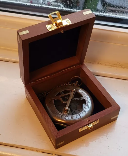 Sonnenzifferblatt Taschenuhr Antik Alt Gold Kronleuchter Box Vintage Ungewöhnlich Weihnachtsgeschenk Schön