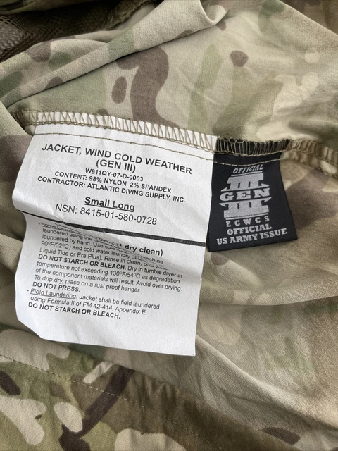 Gen Iii Ecwcs Level 4 Jacket Wind Cold Ocp Multicam - Small Long Nwot Usgi 3