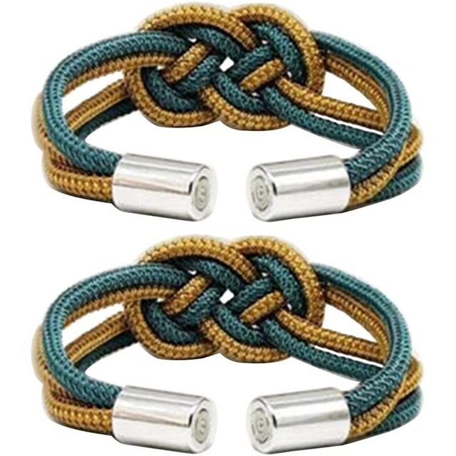 2 Pack Curtain Tiebacks Magnetic Curtain Tieback,  Color Weave Rope K DeD7