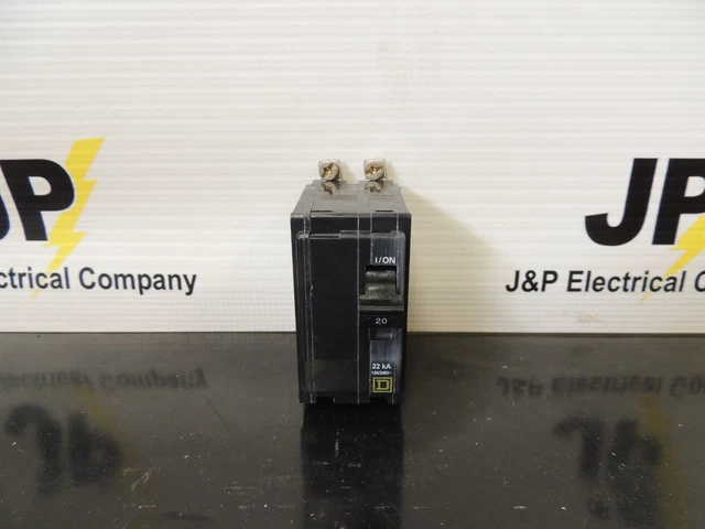 Square D QOB220VH 20 Amp 2-Pole 120/240V 65kA Bolt On Circuit Breaker