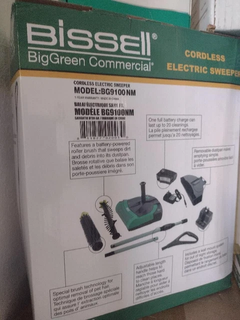 NEW Bissell BigGreen Commercial Cordless Electric Sweeper Vacuum BG9100NM NEW Bissell BigGreen Commercial Cordless Electric Sweeper Vacuum BG9100NM
