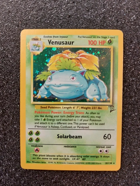 Venusaur 18/130 base set 2 Holo Rare Pokemon Card WOTC