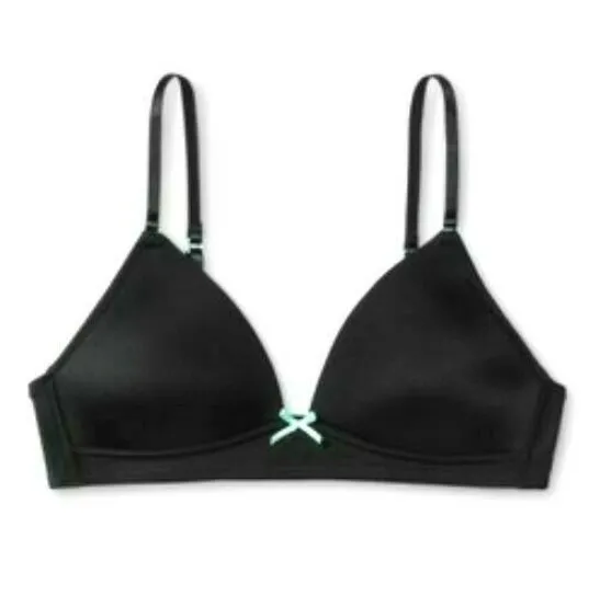 NEW GIRLS CAT & Jack Molded Triangle Bra Youth Size S (30A) Wire-Free Black  Teal $9.99 - PicClick