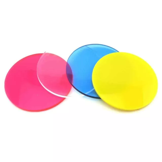 Coloured Perspex Acrylic Round Sheet Plate Plastic Cut Panels Crafts DIY 2.3mm 3