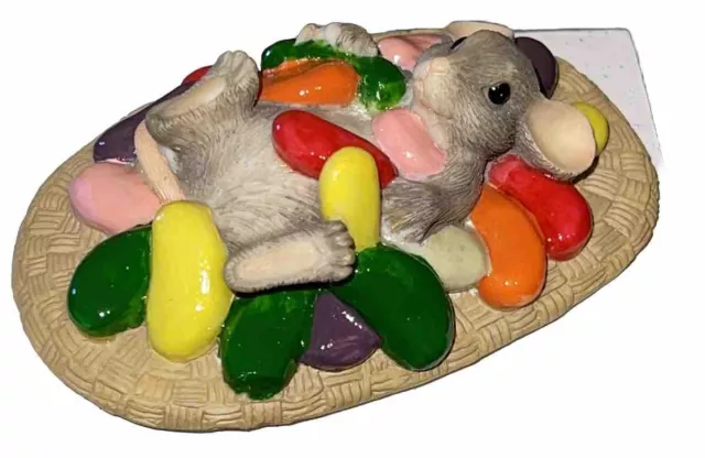 Fitz & Floyd Charming Tails Figurine Vintage Mouse Jelly Bean Feast