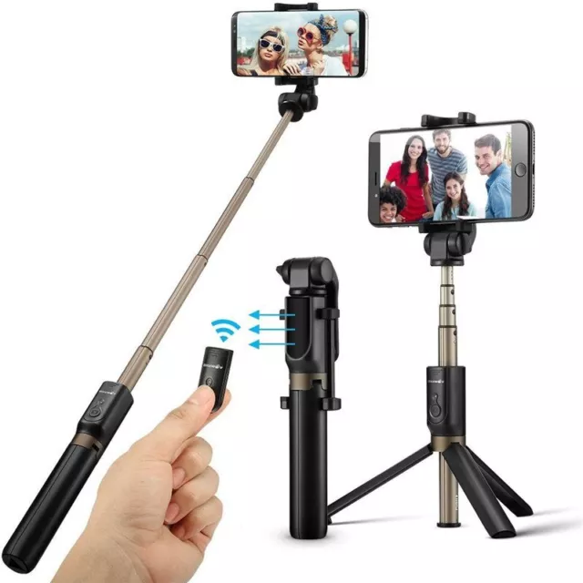 Bluetooth Selfie Stick Stativ 3 in1 Erweiterbar Monopod Wireless Selfie Stick DE