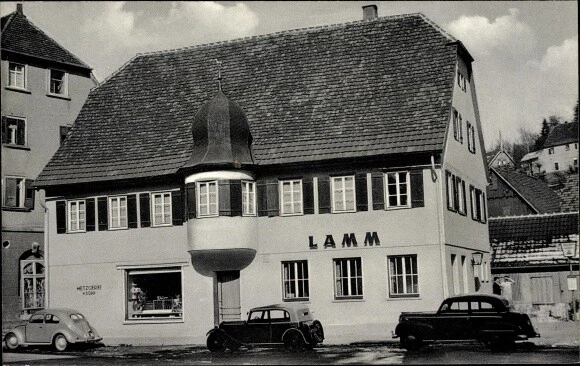 Ak Altensteig Schwarzwald, Gasthof zum Lamm, Autos, Bes. H. Dürr - 3021252