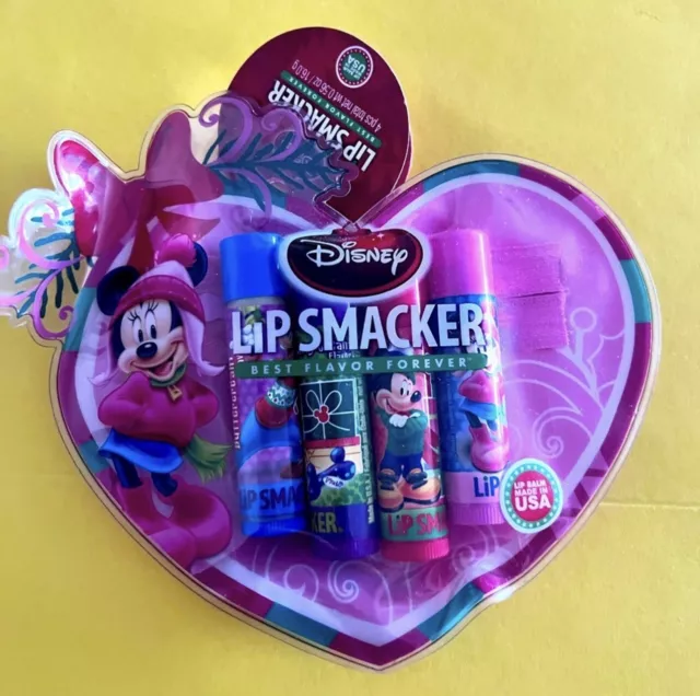 HTF 4 Lip Smacker Balms Disney Minnie Mouse & Friends Mistletoe Kisses Christmas