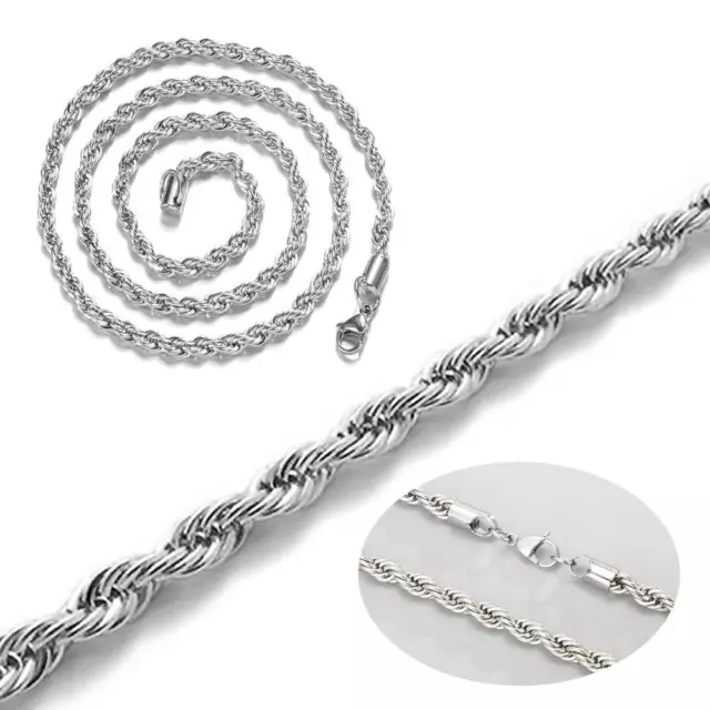 4mm DIY Stainless Steel Link Necklace Chain for Pendant Jewelry