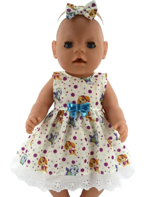 Dolls clothes for 17"Baby Born/18"American Girl/Luvabella PATTERN DRESS~HEADBAND