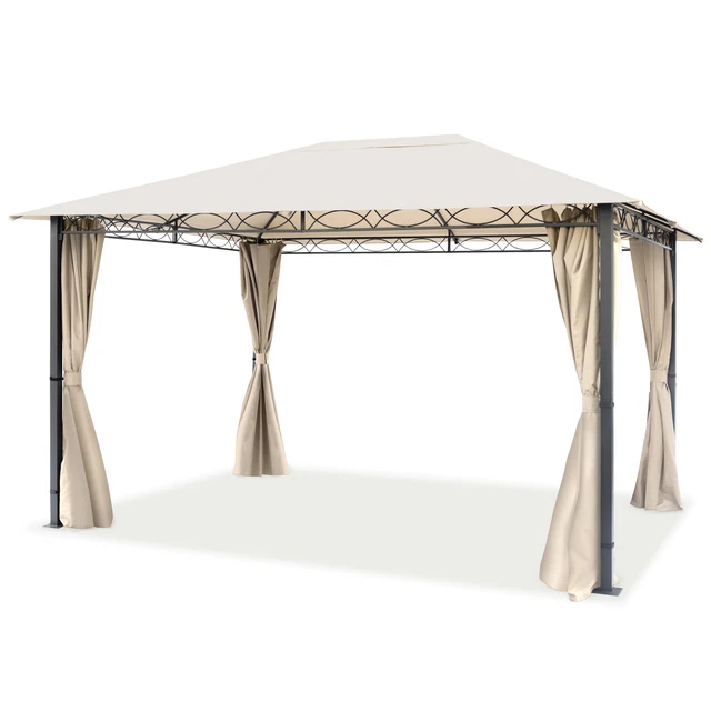 Gartenpavillon 3x4 m Gartenzelt Pavillon 4 Seitenteile Partyzelt Metallpavillion