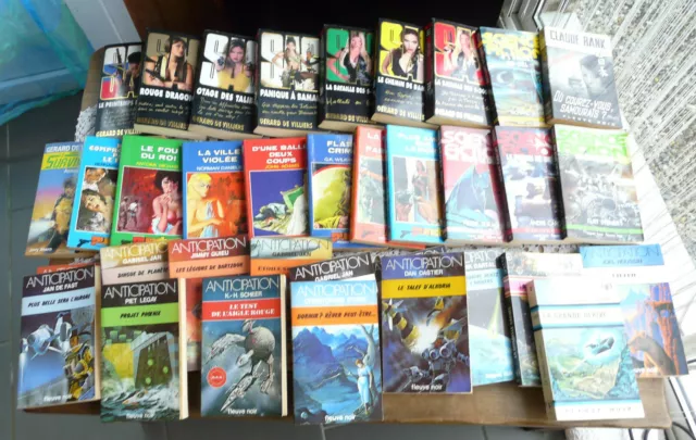 Lot de 35 livres Anticipation – SAS – Punch – science fiction - policier